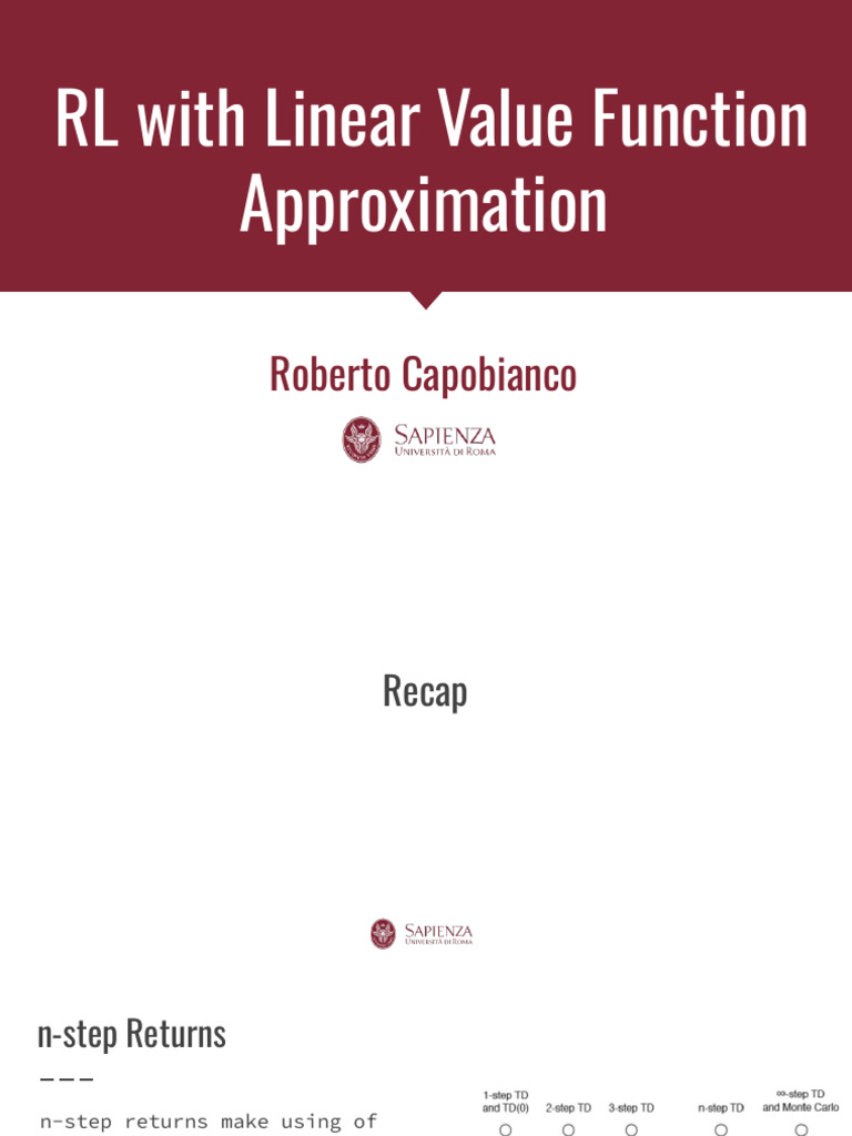 2025 - 10 - Linear Value Function Approximation | PDF | Applied ...