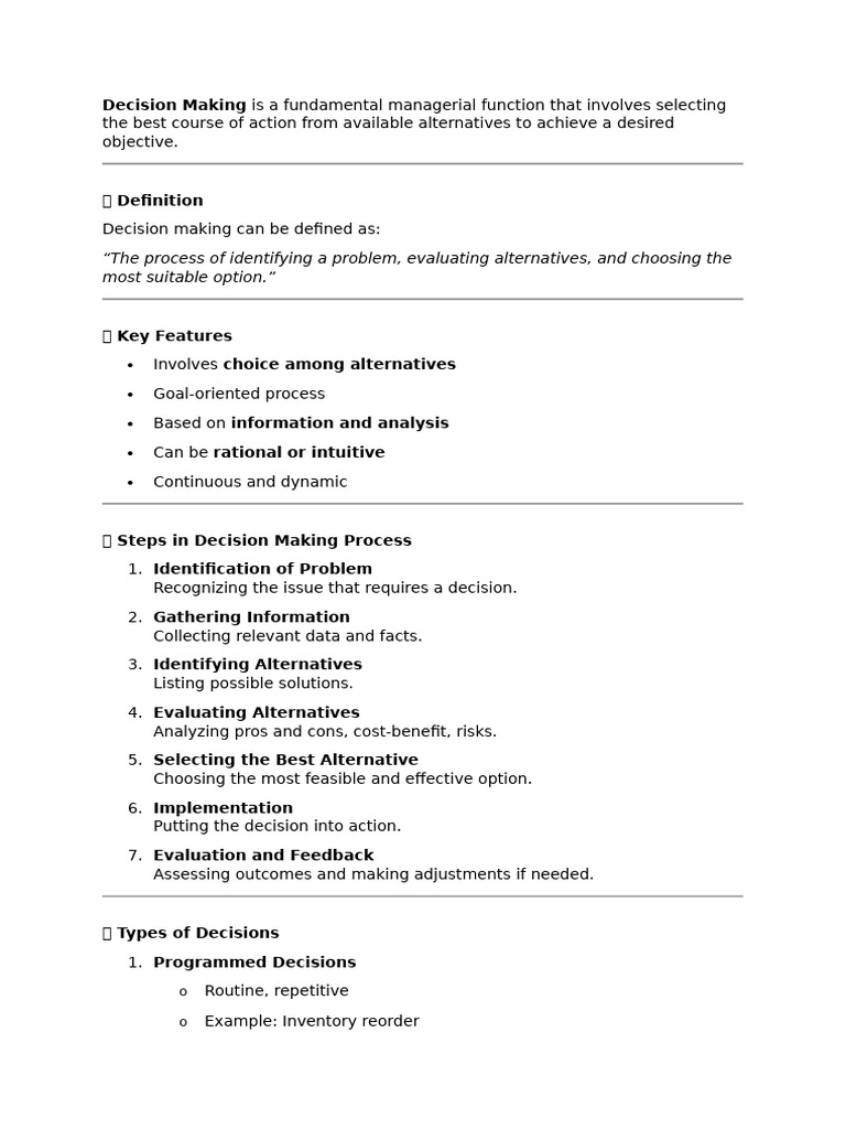 Decision Making | PDF