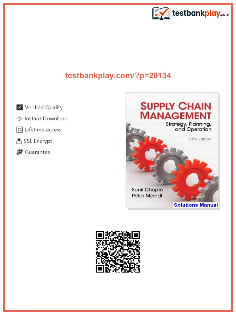 Supply Chain Management 5th Edition Chopra Solutions Manual available ...