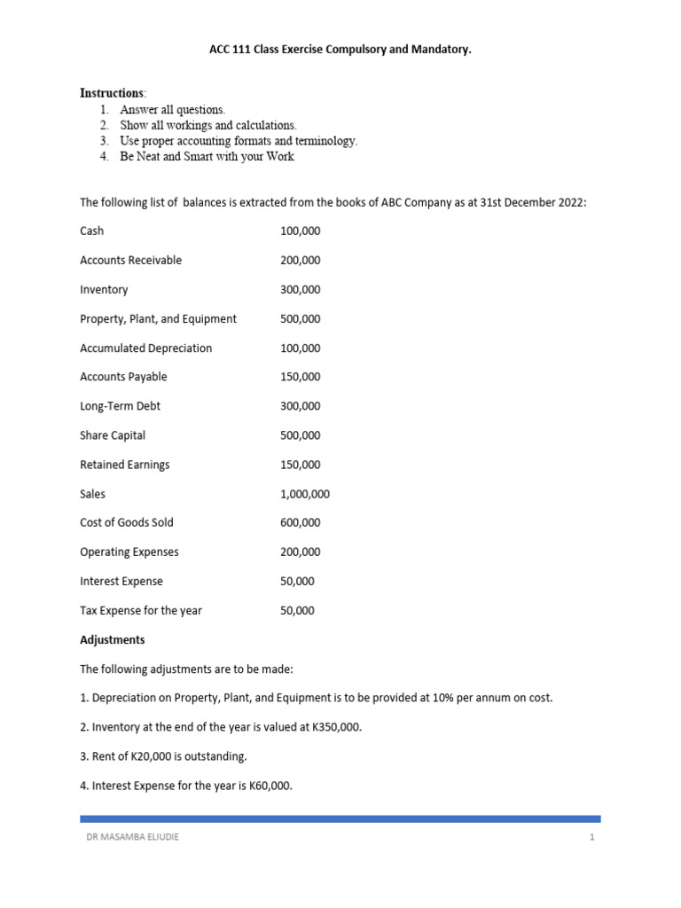 Mandatory Class Exercise | PDF
