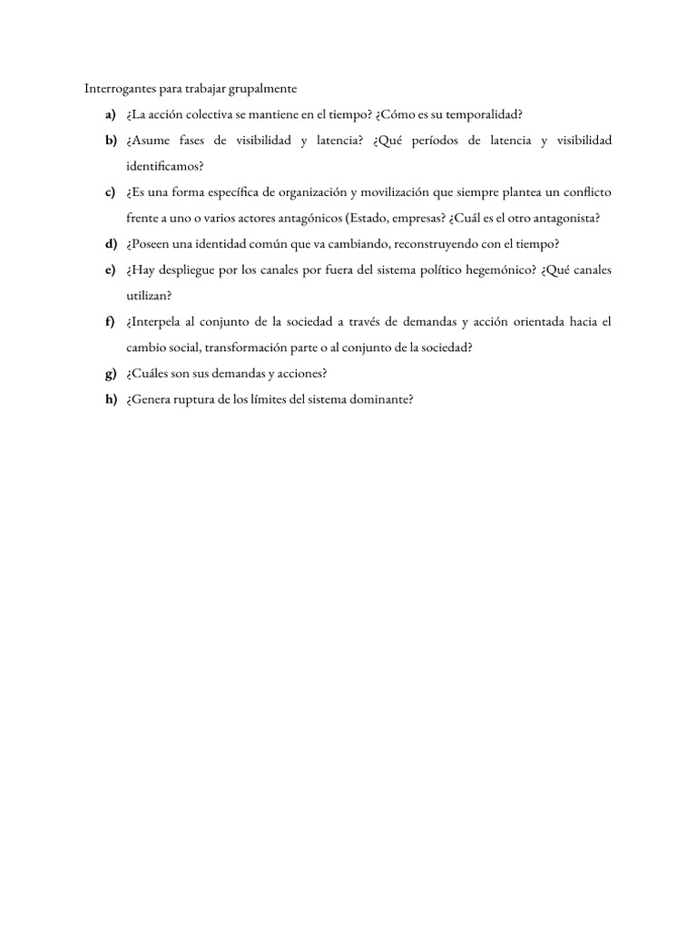 Interrogantes Para Pensar El Movimiento | PDF