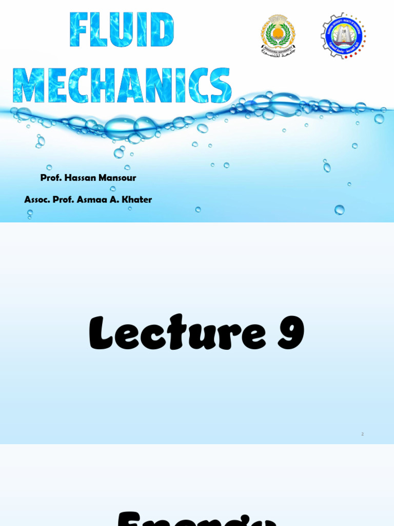 Fluid_Mechanics_MPE - lec 9-2026kjdjd | PDF | Fluid Dynamics | Pressure
