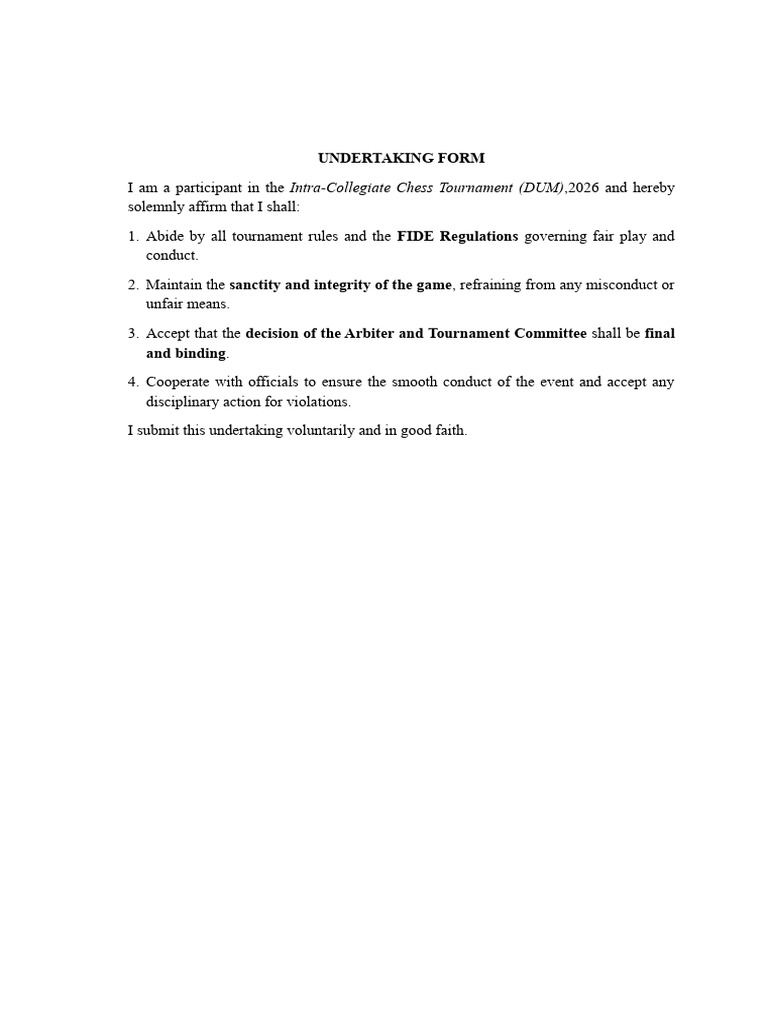 Undertaking Form | PDF
