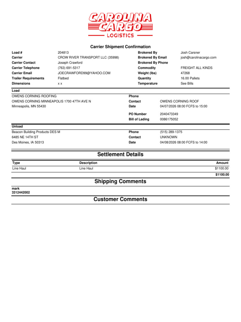 confirmation_204813_260406_143840 (1) | PDF | Cargo | Freight Transport
