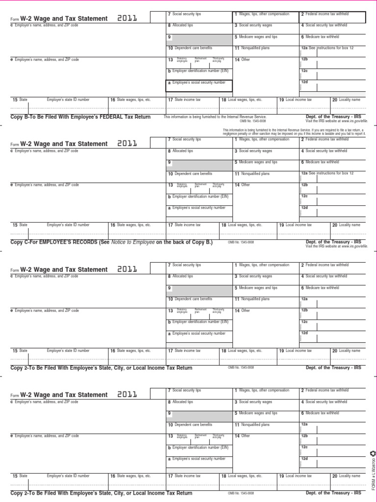 W-2 Wage and Tax Statement: Notice To Employee | PDF | Social Security ...