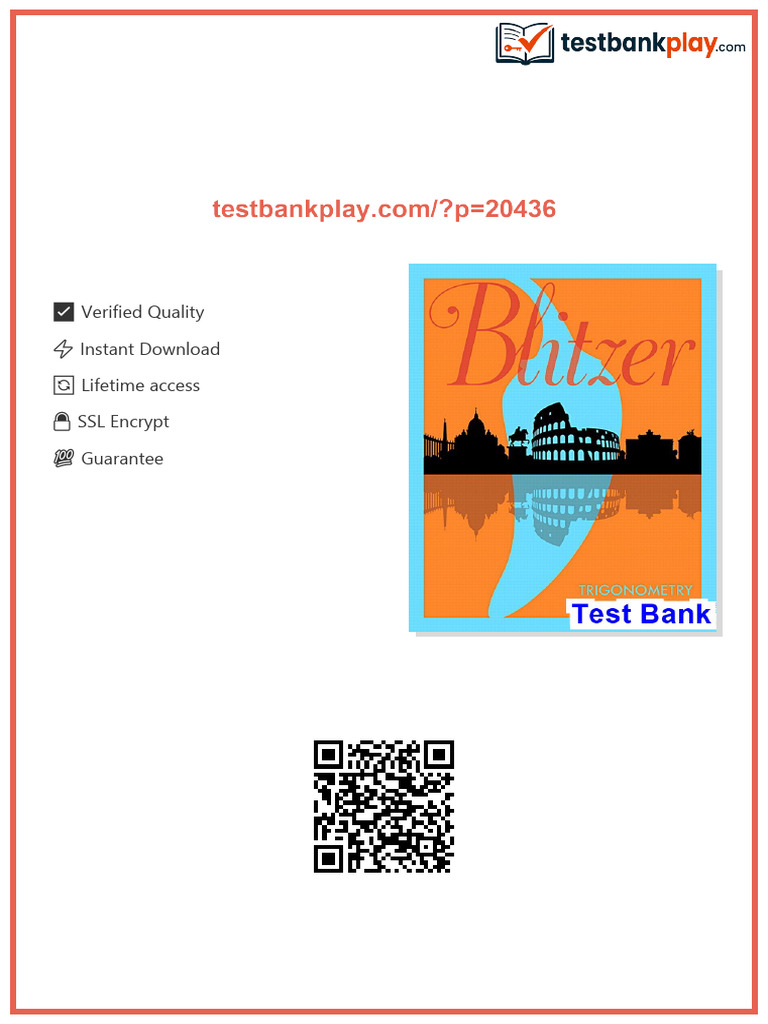 Trigonometry 2nd Edition Blitzer Test Bank available full chapters ...