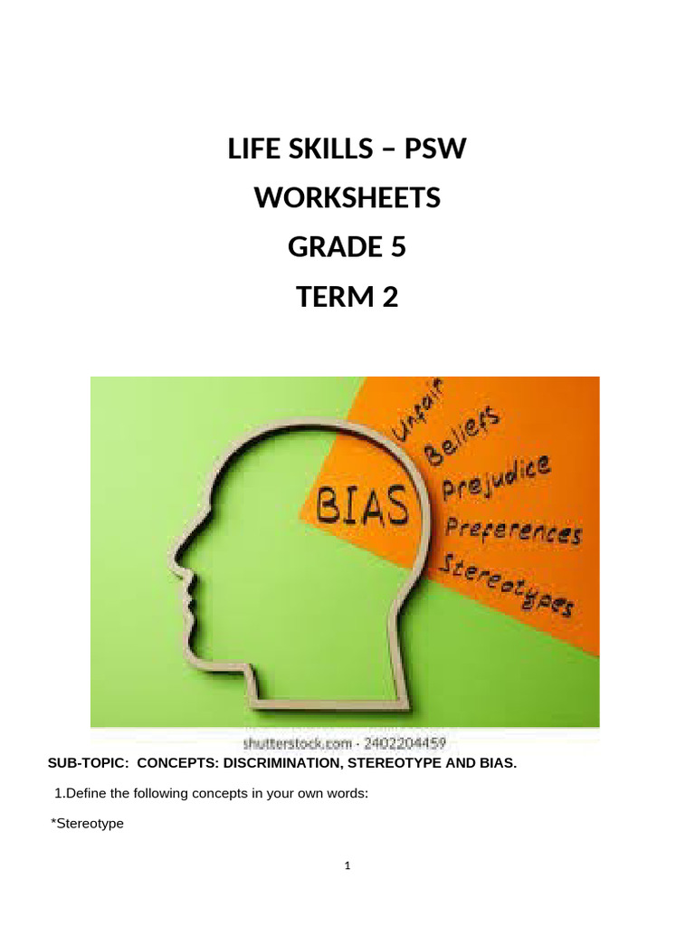 PSW TERM 2 GRADE 5 WORKSHEETS_093055 (1) | PDF | Violence | Child Abuse