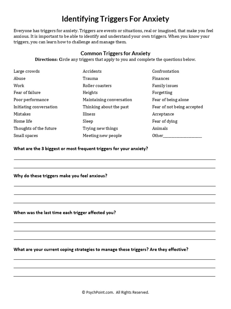 Identifying Triggers for Anxiety | PDF