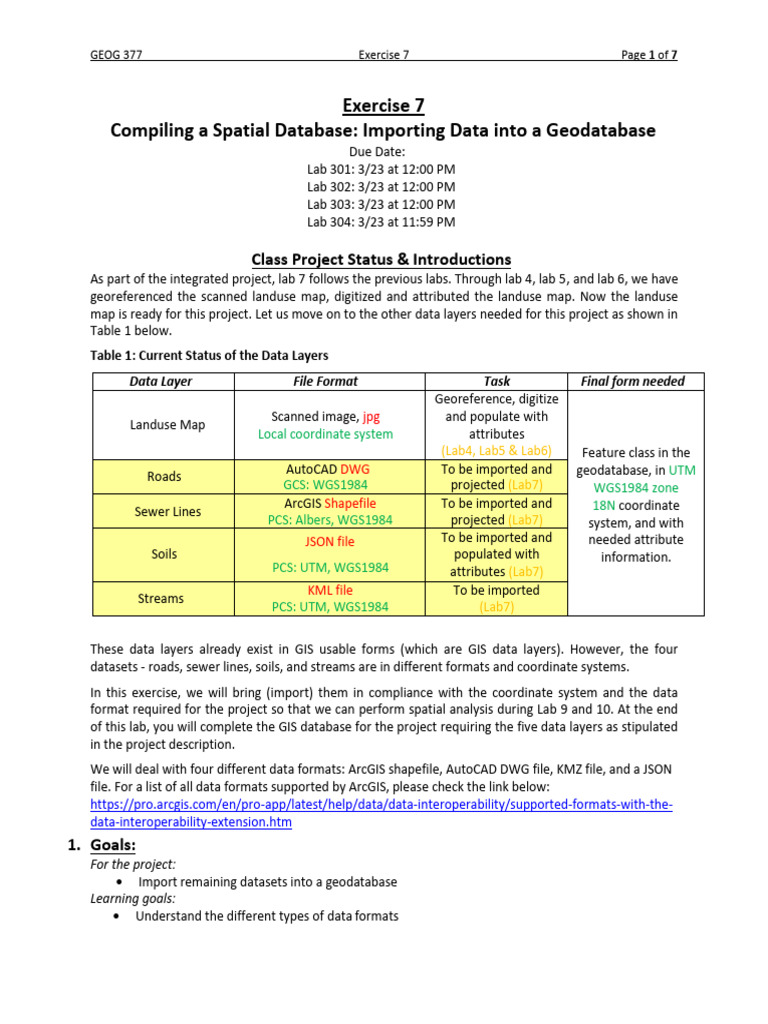Lab07 Instructions Spring 2026 | PDF | Arc Gis | Microsoft Excel