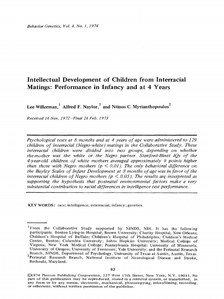 willerman-et-al-1974 | PDF | Intelligence Quotient | Cognition