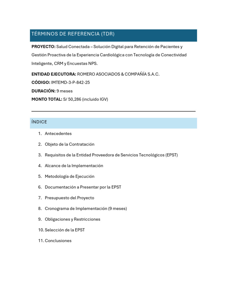 Tdr Salud Conectada | PDF | Informática