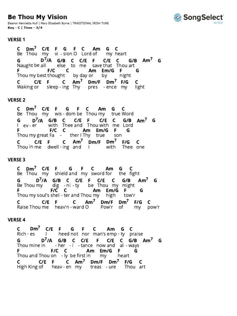 Be Thou My Vision (Slane)-Chords-C | PDF