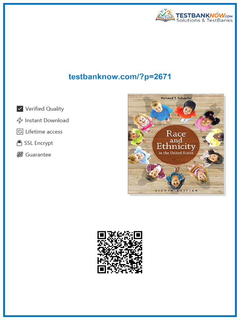 Race and Ethnicity in the United States 8th Edition Schaefer Test Bank ...