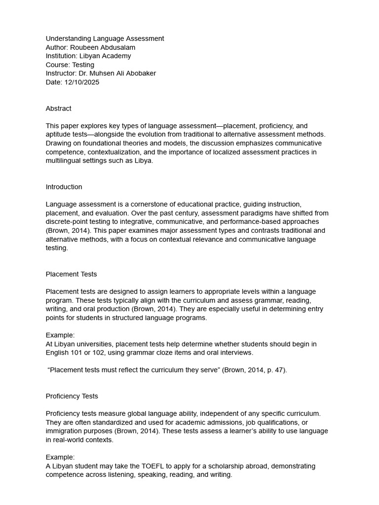 Understanding Language Assessment | PDF | Educational Assessment ...