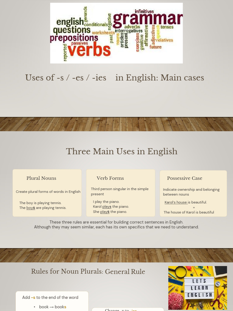 Uses-of-s-es-ies-in-English | PDF | Plural | English Language