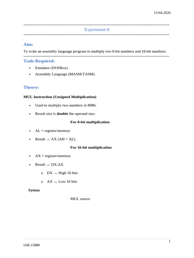 Experiment 8 | PDF