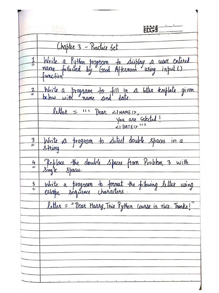 Chapter 3 Practice Set | PDF