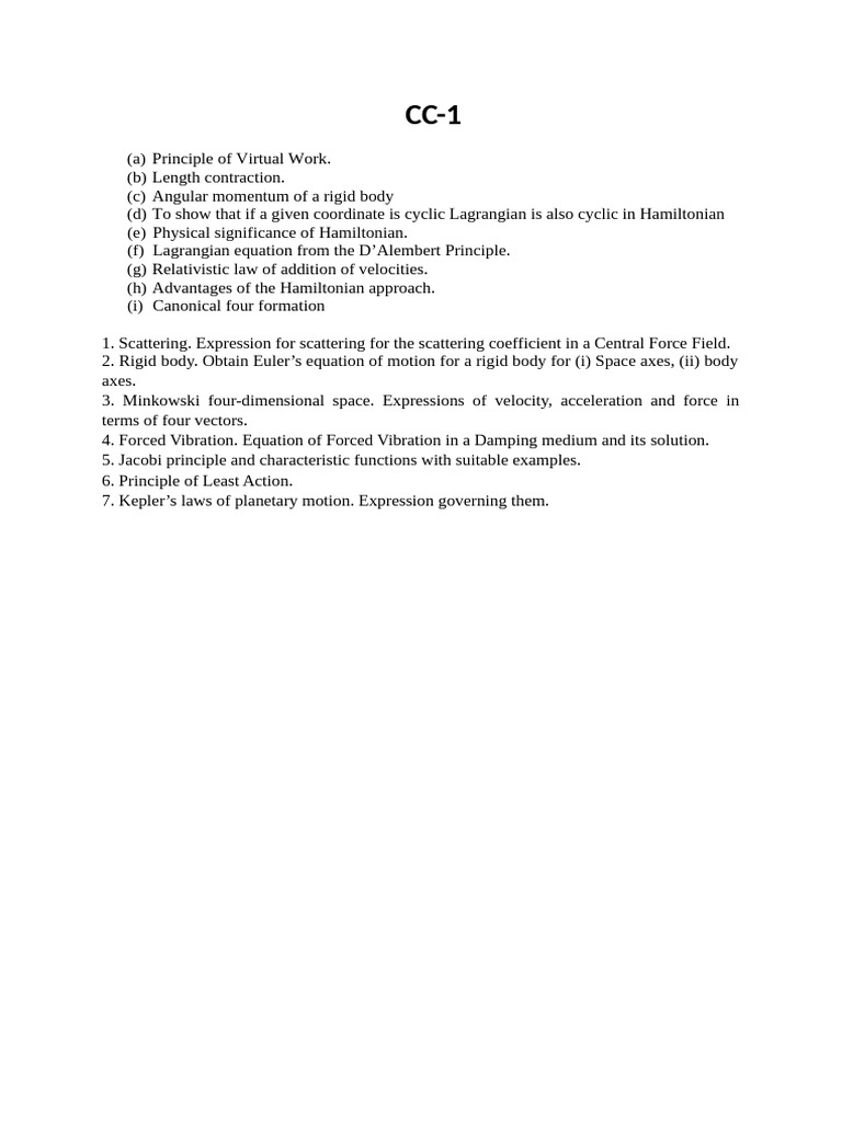 1ST SEM CC1 2025-27 | PDF