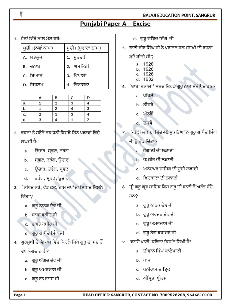 Excise Mock Test 2026 With Answer | PDF