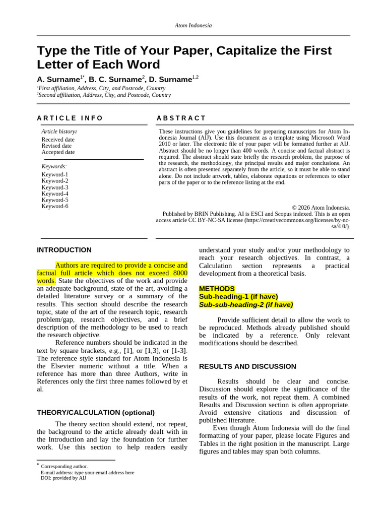 Template JAI Rev 2026-Finalrev001 | PDF | Abstract (Summary)
