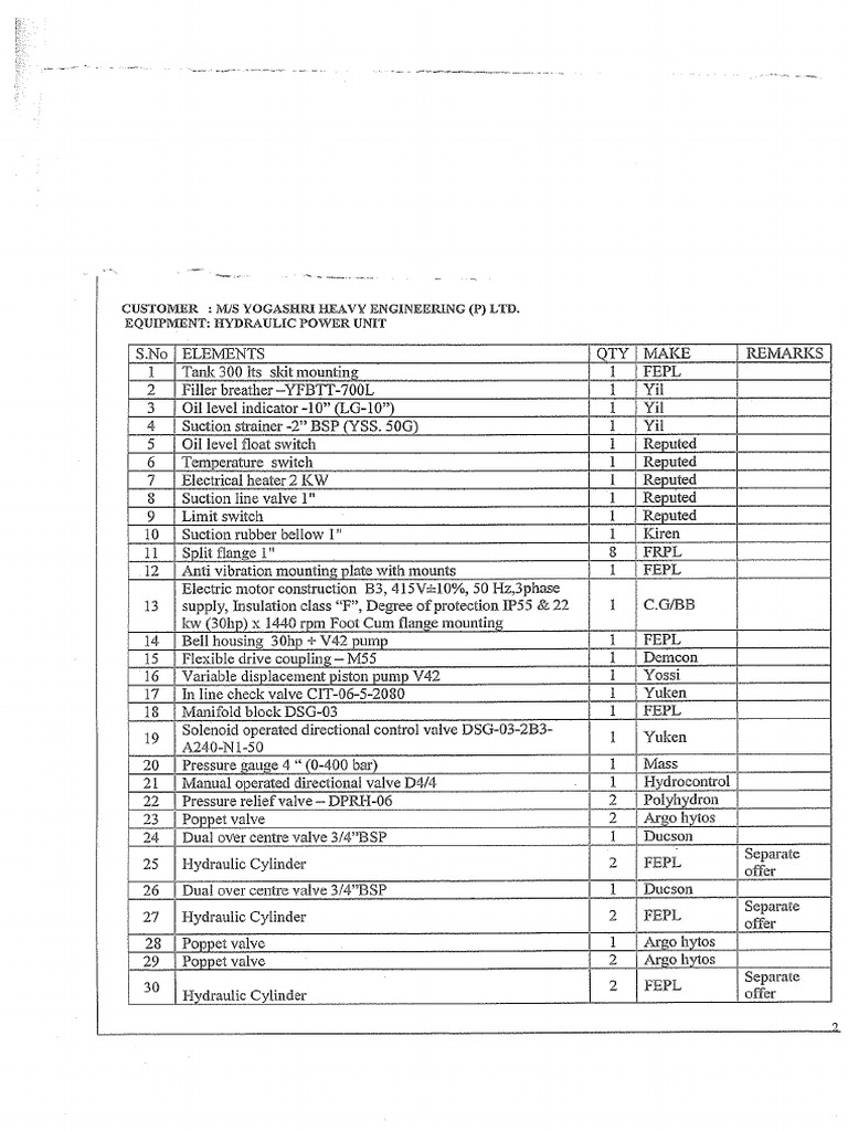 Hydraulic Unloader Drawing INDIA | PDF