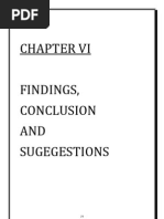 Findings, Conclusion AND Sugegestions