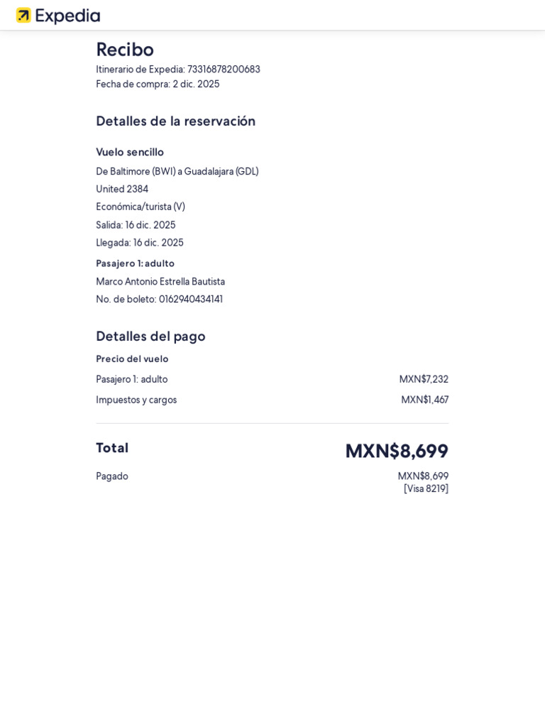 Trip Receipt | PDF
