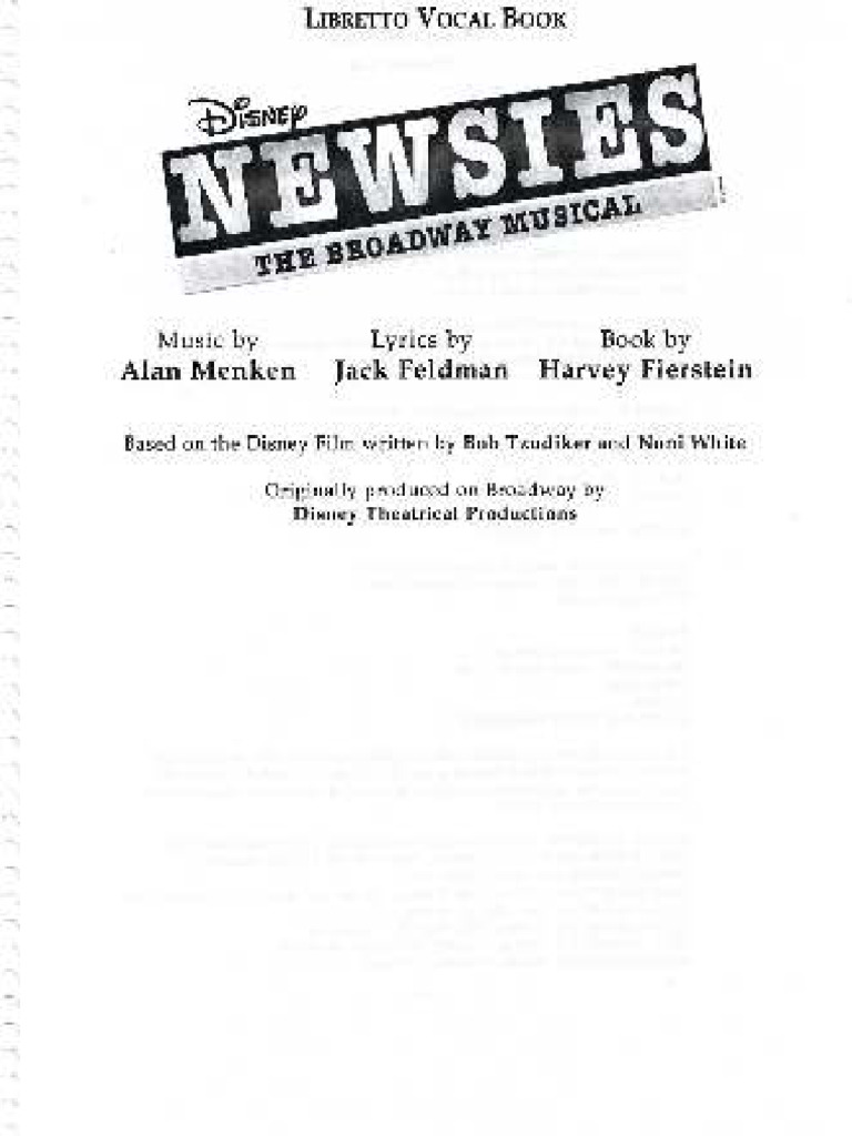 Newsies Script | PDF