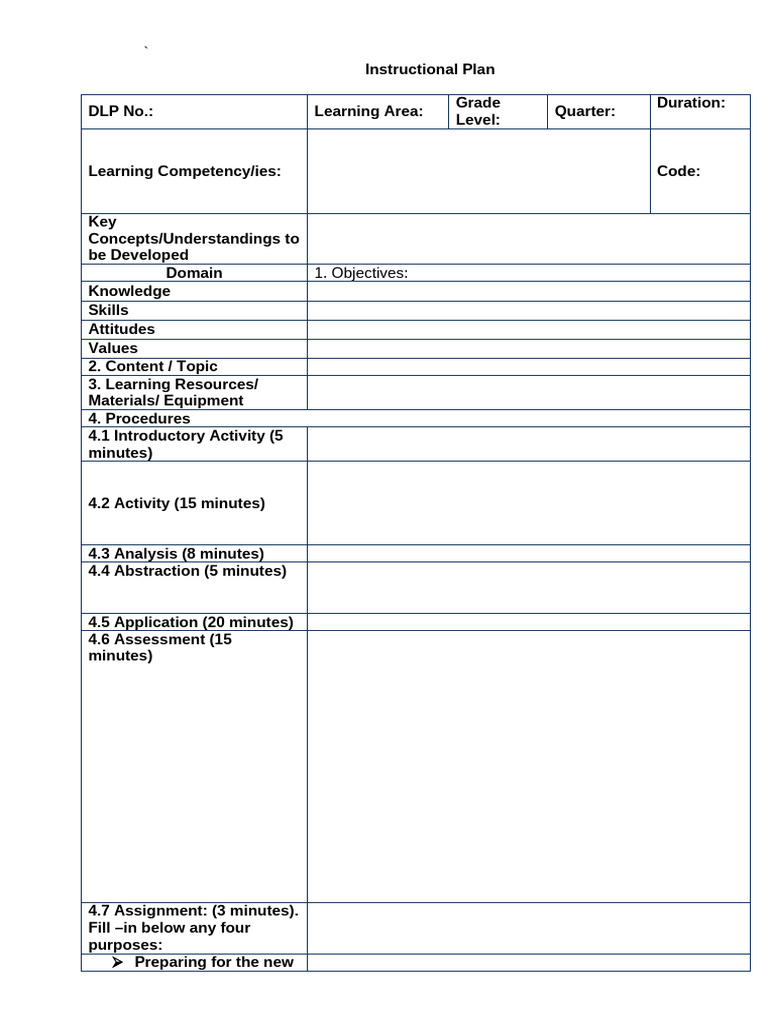 Lesson Plan Format (1) | PDF