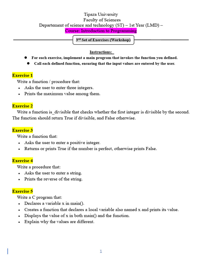 Set Exercises 3 | PDF | String (Computer Science) | Computer Science