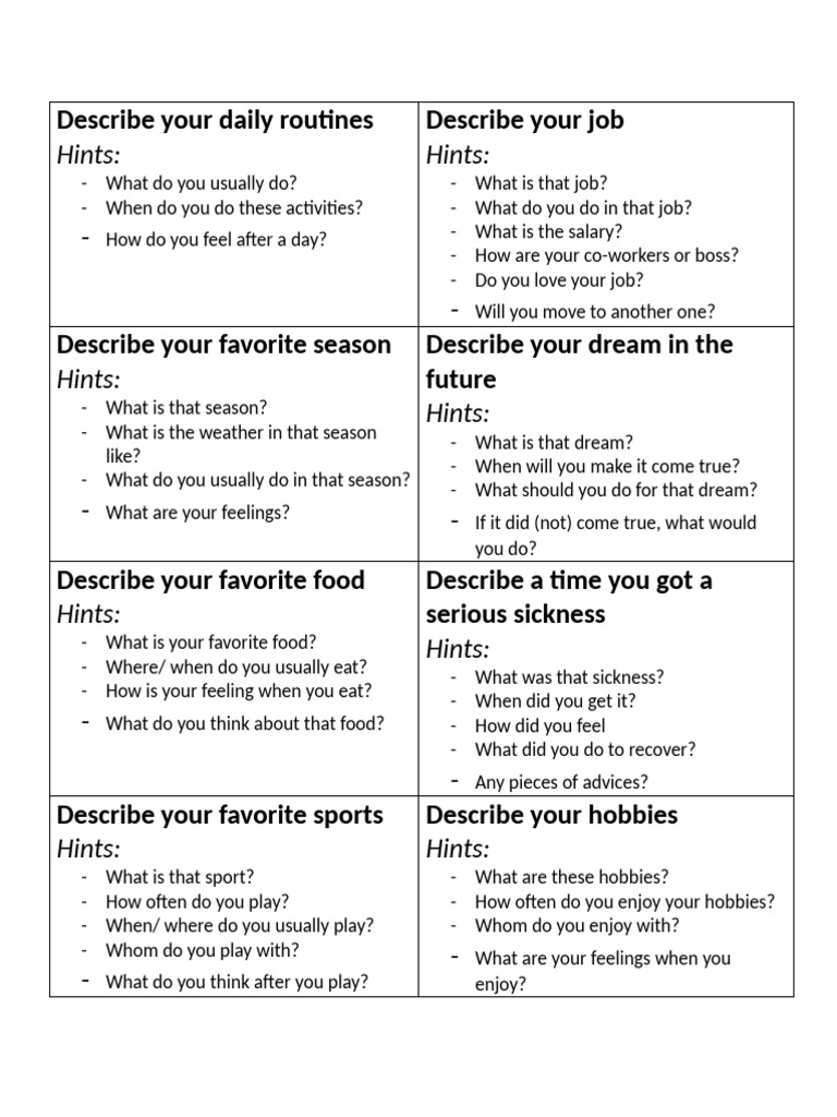 Describe Your Daily Routines | PDF