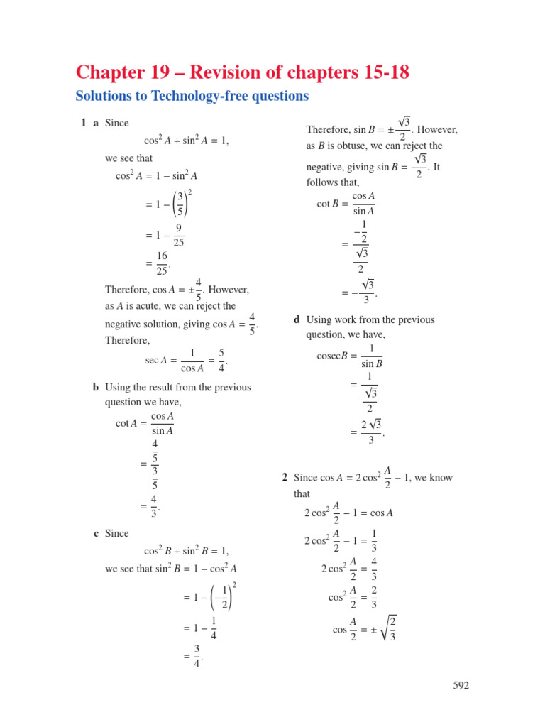 Chapter 19 - Revision of Chapters 15-18 - Worked Solutions | PDF ...