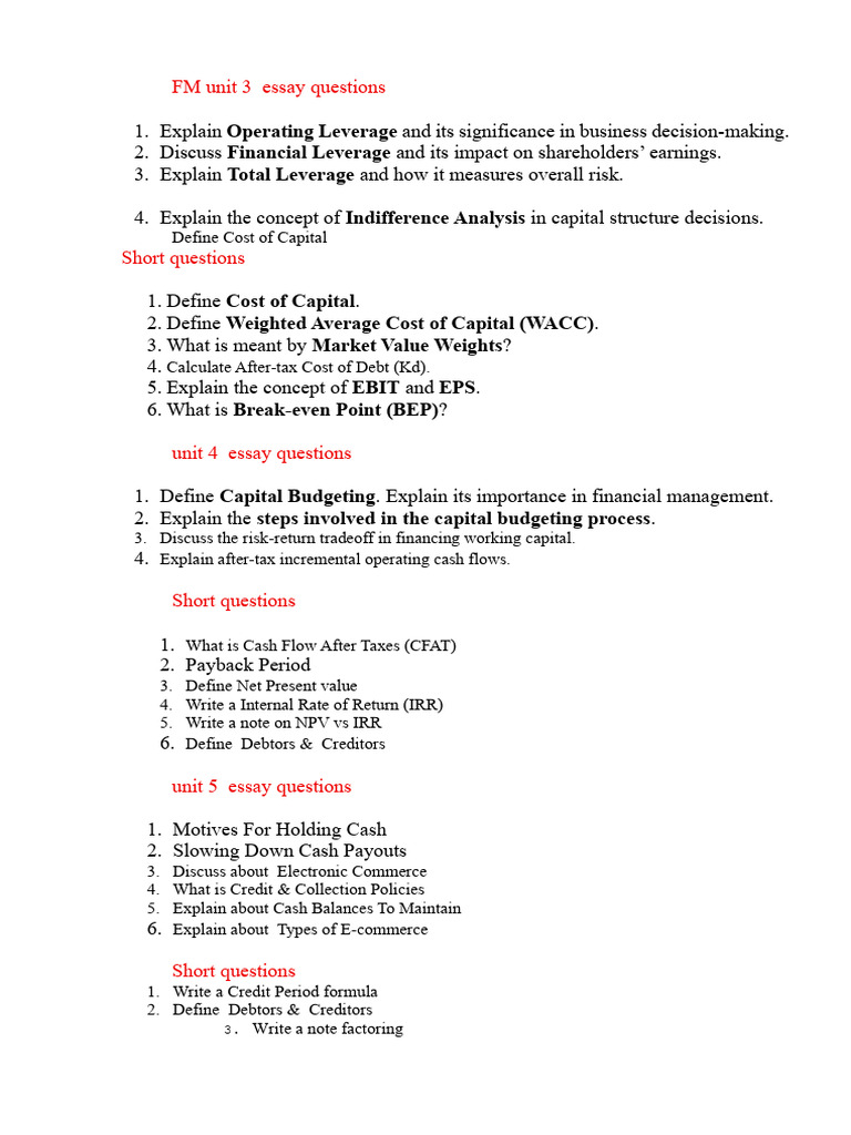 FM mid 2 q bank | PDF