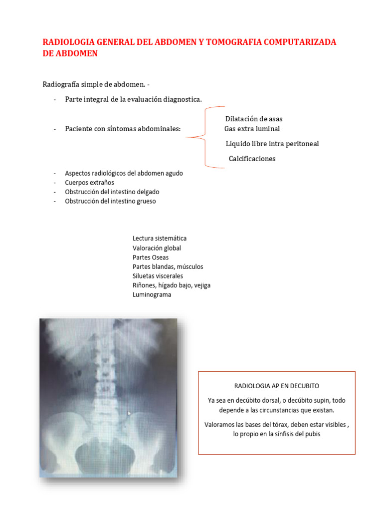 RADIOLOGIA GENERAL DEL ABDOMEN Y TOMOGRAFIA COMPUTARIZADA DE ABDOMEN ...