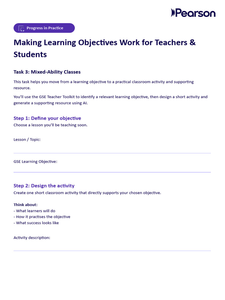 Task 2 - Making Learning Objectives Work for Teachers & Students | PDF