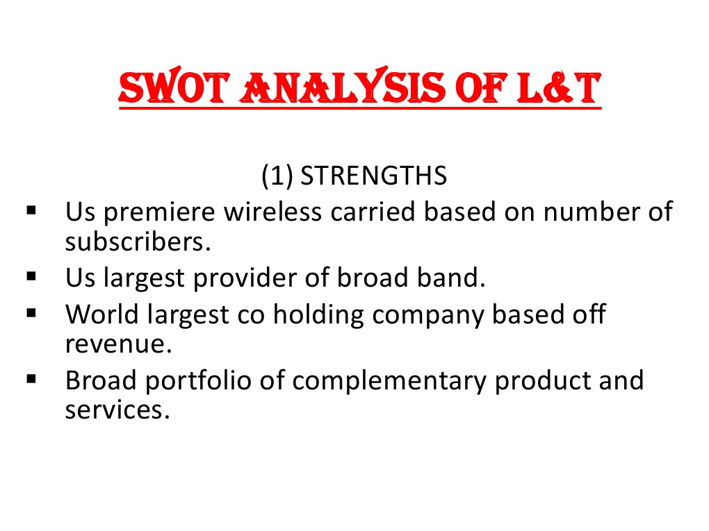 SWOT Analysis of L&T Telecom Services | PDF | Computers | Technology ...