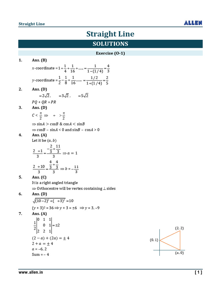 Straight Line - Exercise Solution | PDF | Triangle Geometry | Euclid