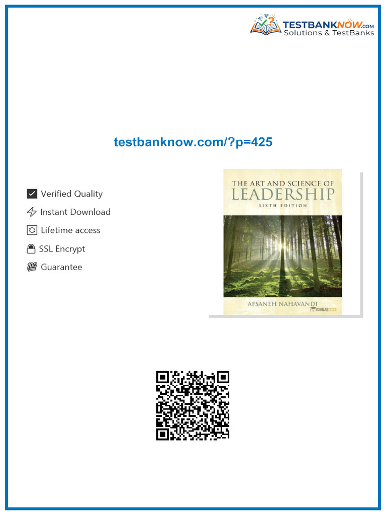 Solution Manual for Art and Science of Leadership, The, 6/E 6th Edition ...