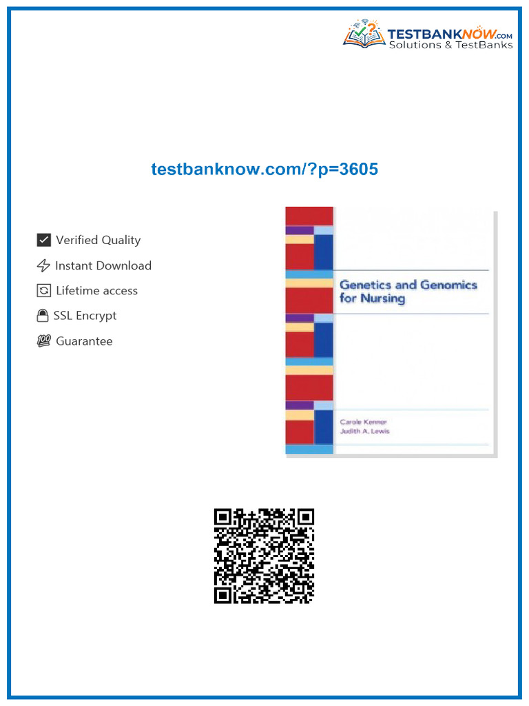 Test Bank for Genetics and Genomics for Nursing, 1st Edition: Carole A ...