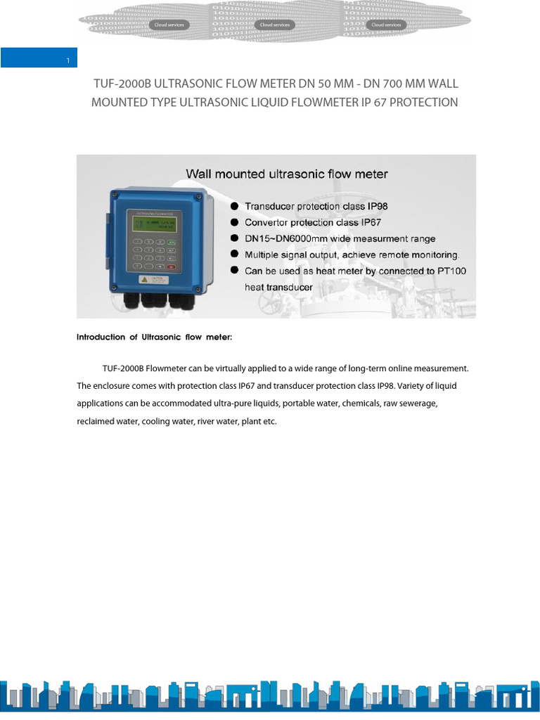 Brochure Ultrasonic Flow Meter | PDF | Flow Measurement | Ultrasound