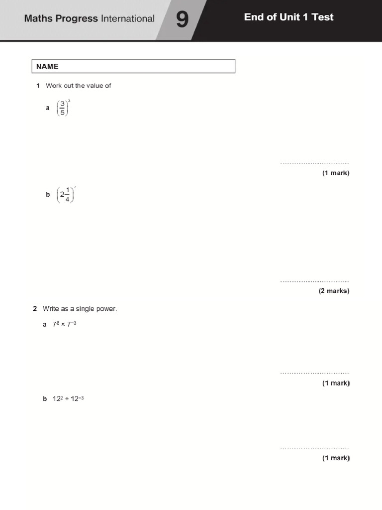 LS-9 End of Unit Test (Unit 1) | PDF