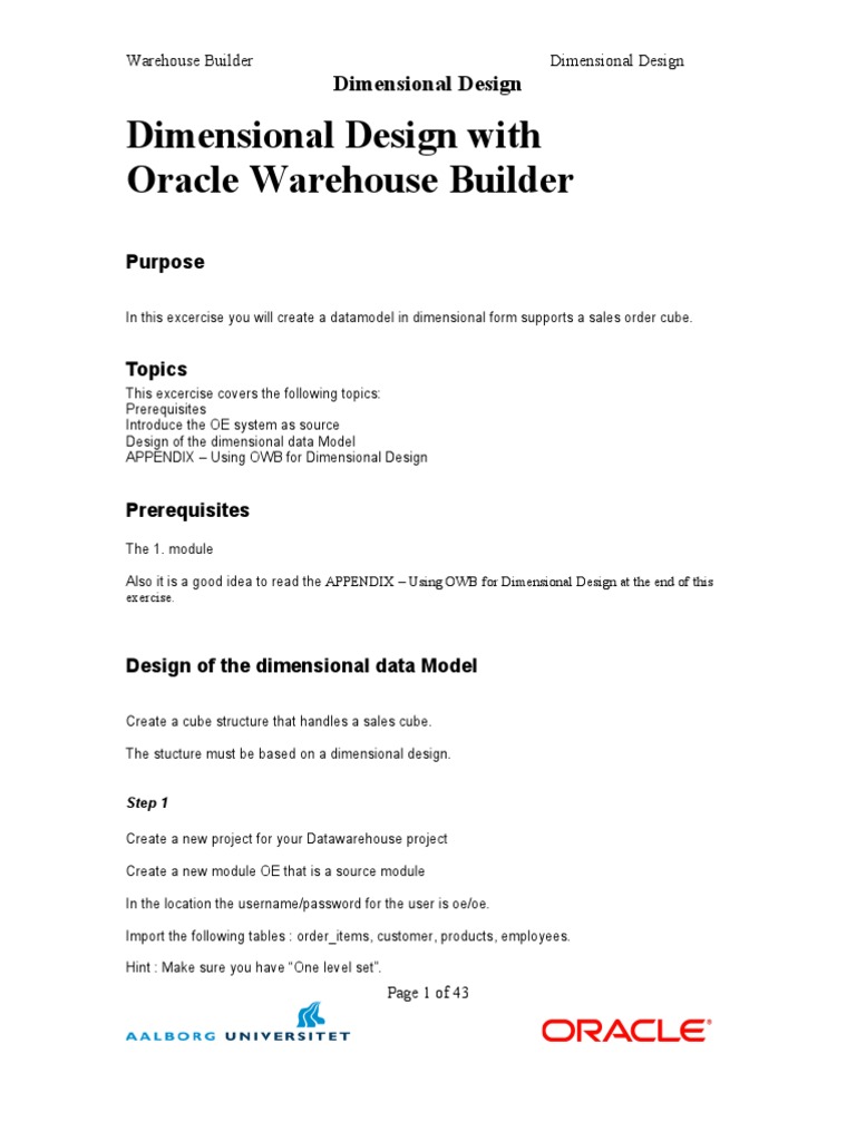 Dimensional Design with Oracle OWB | PDF | Data Warehouse | Information ...