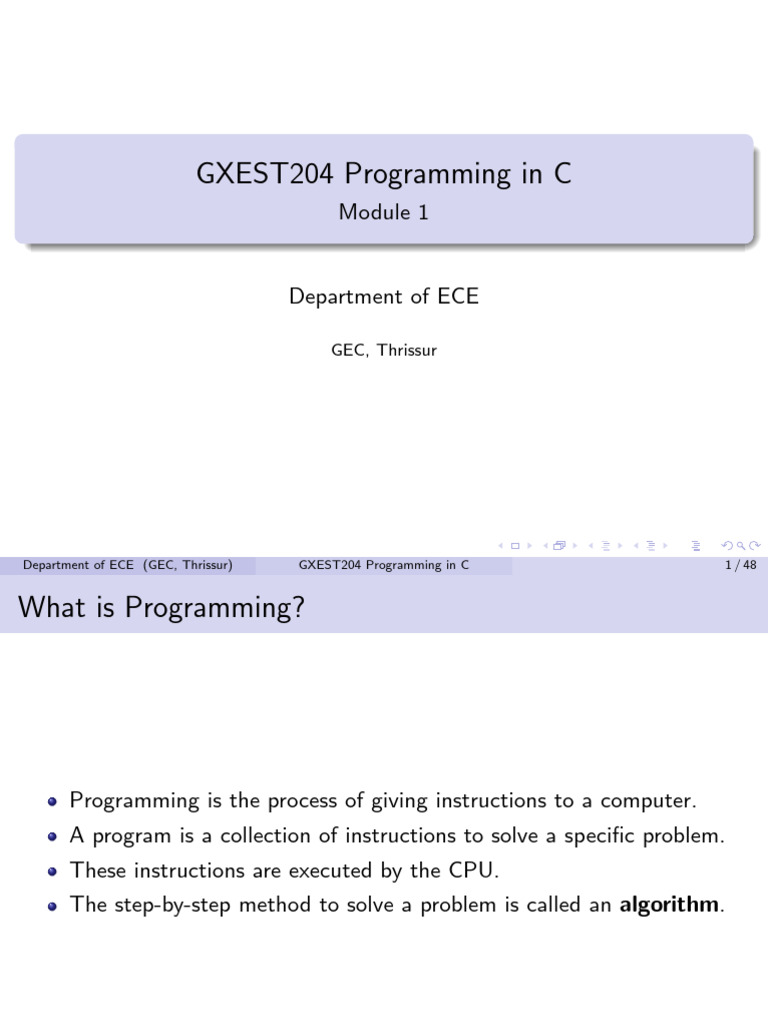 module 1 | PDF | Reserved Word | Pointer (Computer Programming)