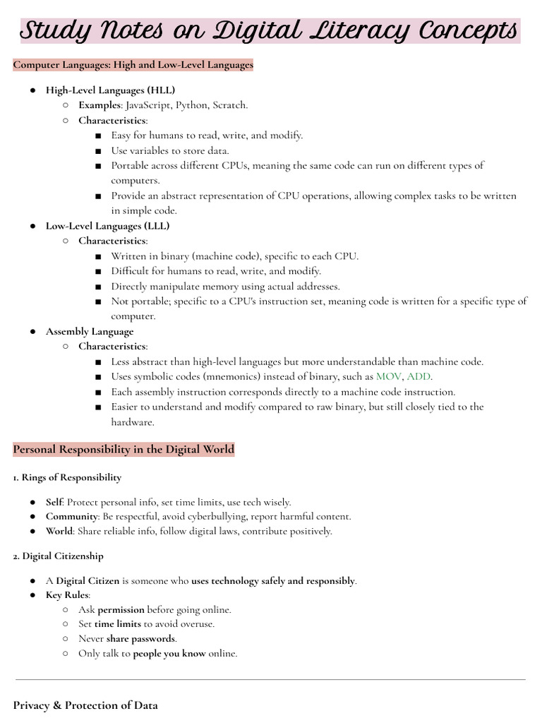 Digital Literacy Promotion Exam Power Revision | PDF | Computer Network ...