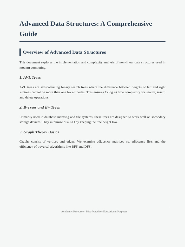 Advanced Data Structures Overview | PDF