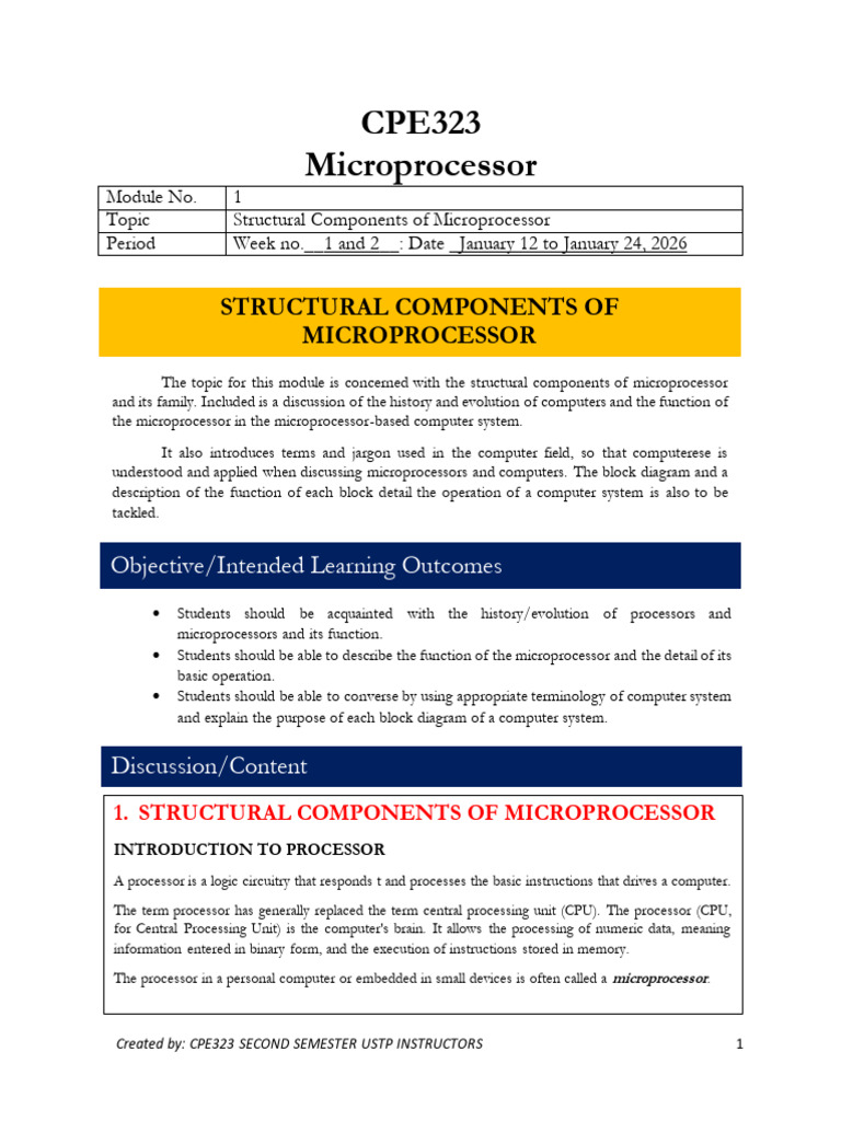 CPE323-Microprocessor-Module-1-Structural-Components-of-Microprocessor ...