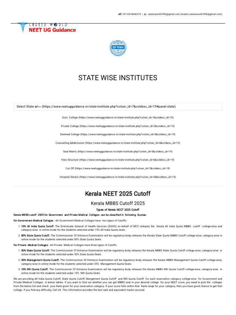 NEET UG Guidance _ Career World (3) | PDF | Educational Stages | Tests