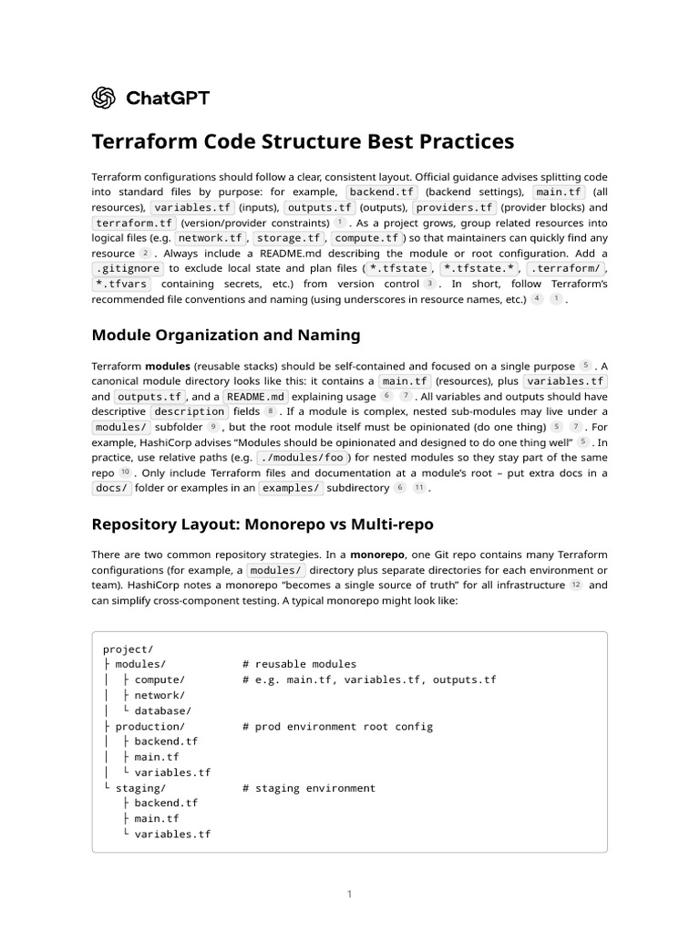 Terraform Code Structure Best Practices | PDF | Directory (Computing ...