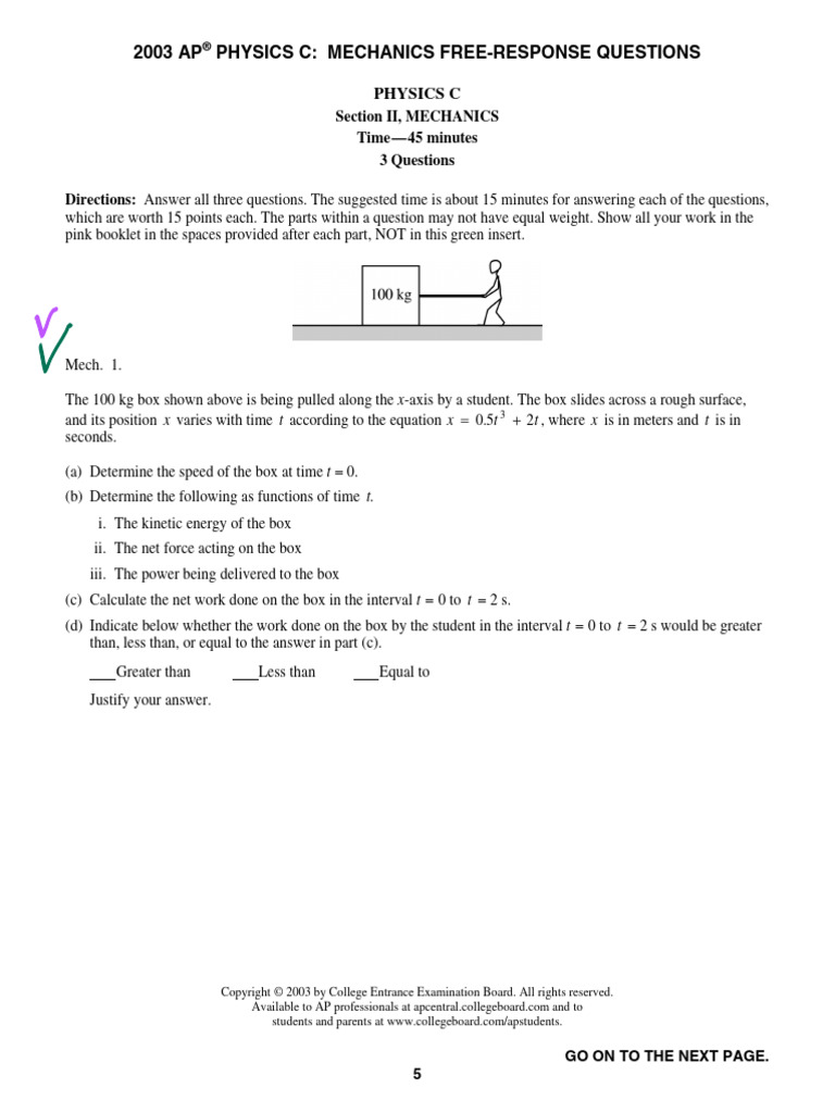 AP Physics C FRQ Force & Circular | PDF | Force | Friction