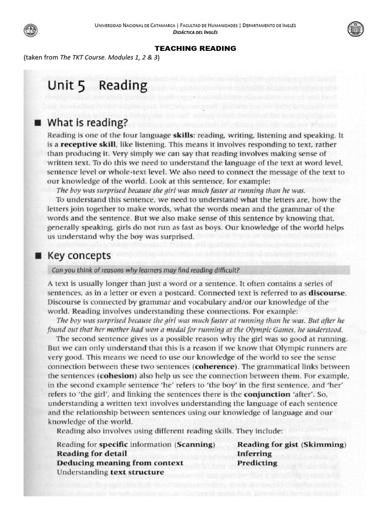 Teaching Reading Notes | PDF